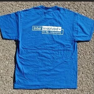 Vtg 90s Intel Involved In The Community T-Shirt L Hanes Beefy Tee Made In USA
